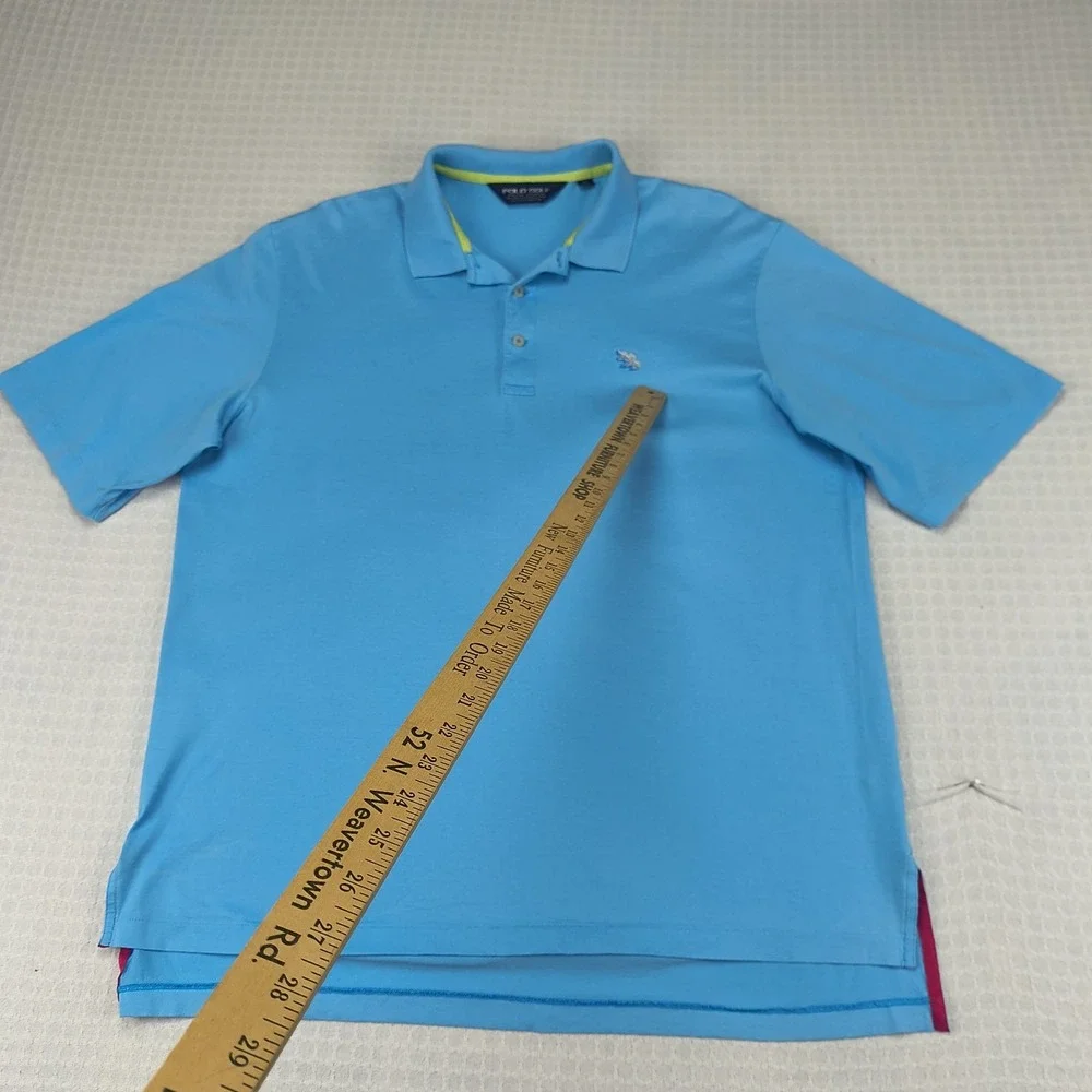 Polo Golf Ralph Lauren Mens‎ L Large Blue Pima Cotton Short Sleeve Polo Shirt